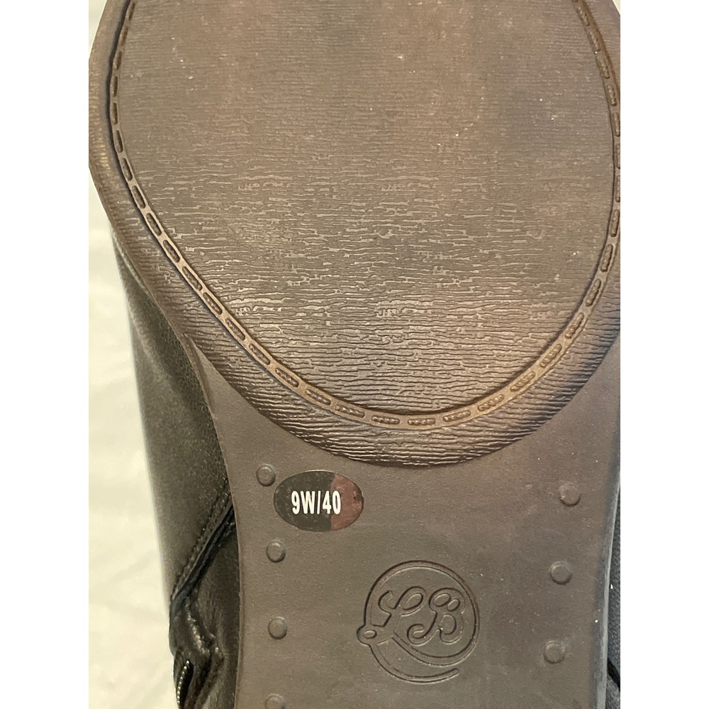 Lucky Brand Womens Black Leather Ankle Booties Low Block Heel Size 9W / 40 - Picture 5 of 5
